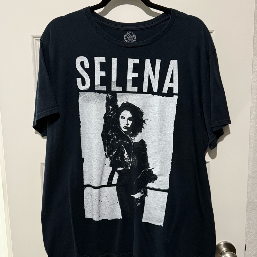 Black Graphic T-Shirt with Selena Print